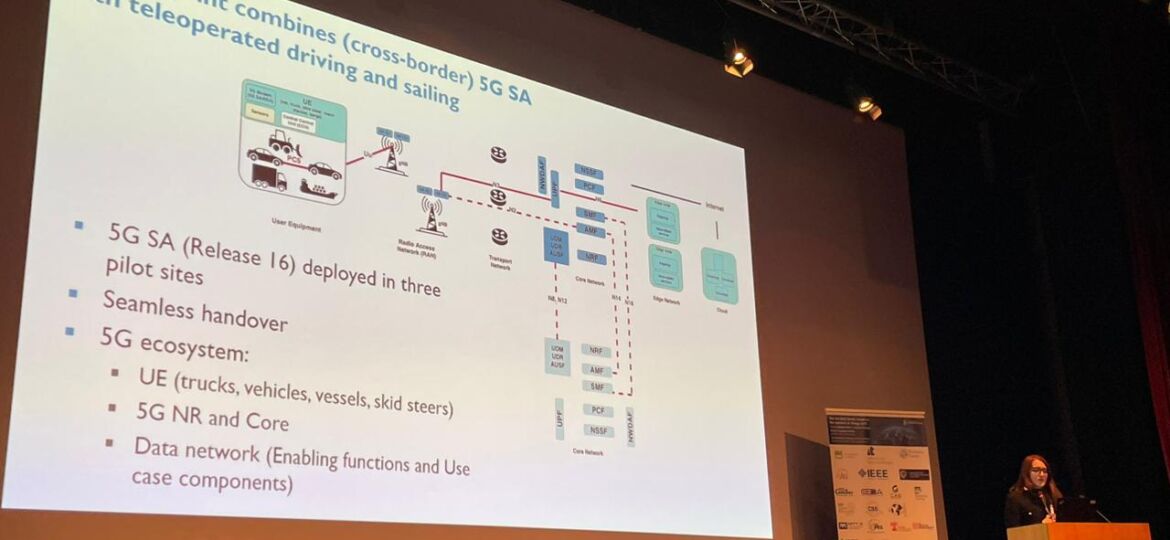 Dr. Nina Slamnik-Kriještorac (imec), presenting 5G-Blueprint in the Industry Forum within the IEEE World Forum on Internet of Things