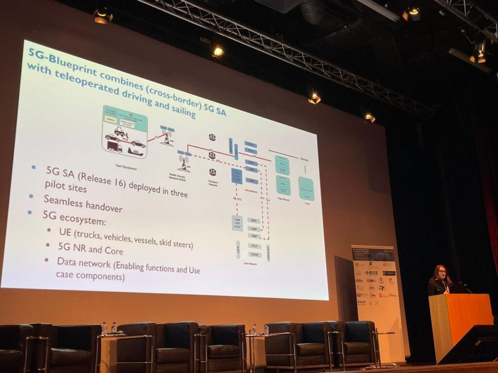 Dr. Nina Slamnik-Kriještorac (imec), presenting 5G-Blueprint in the Industry Forum within the IEEE World Forum on Internet of Things